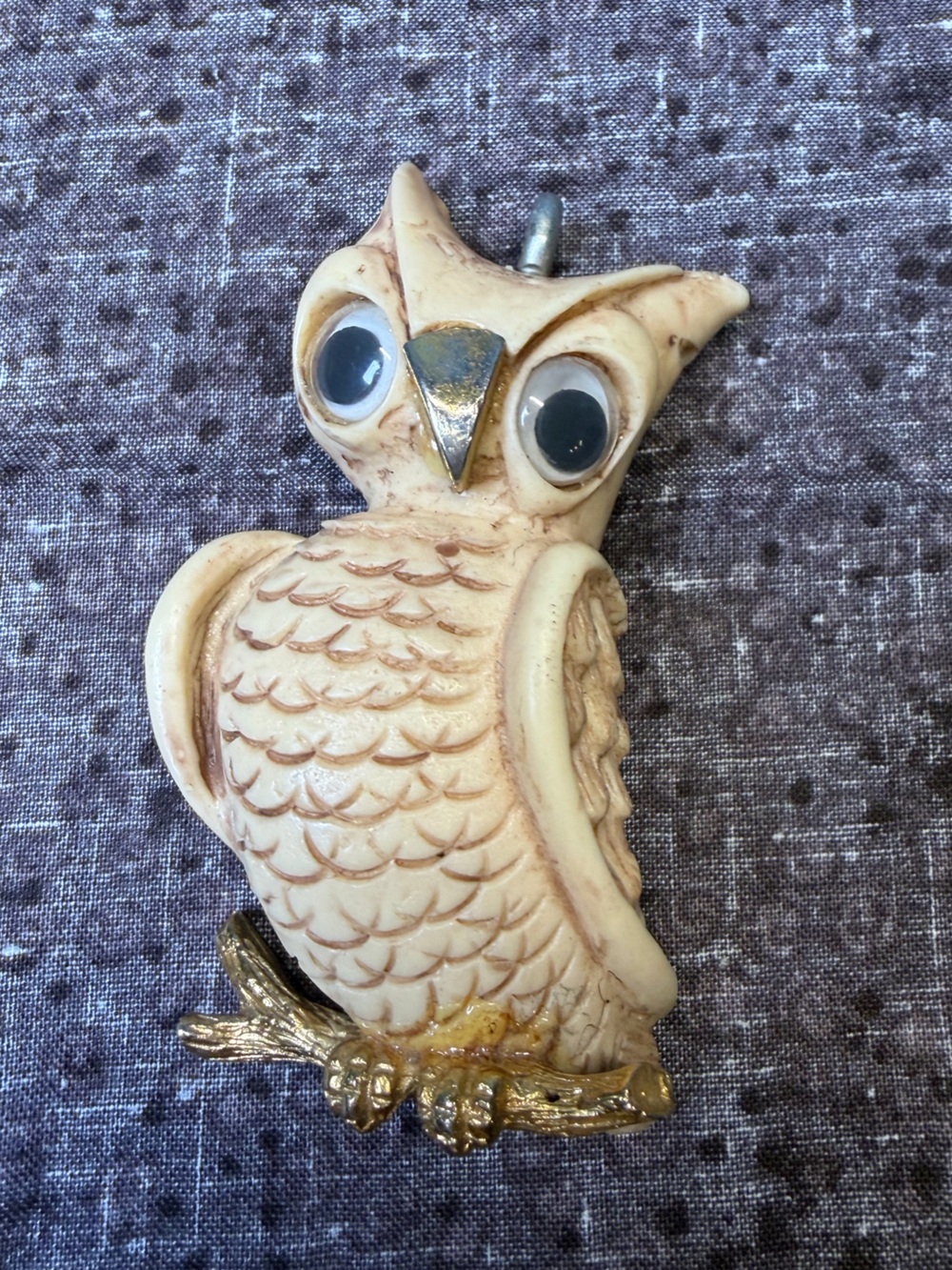 Vintage 1970s Luca Razza Owl Pendant Necklace